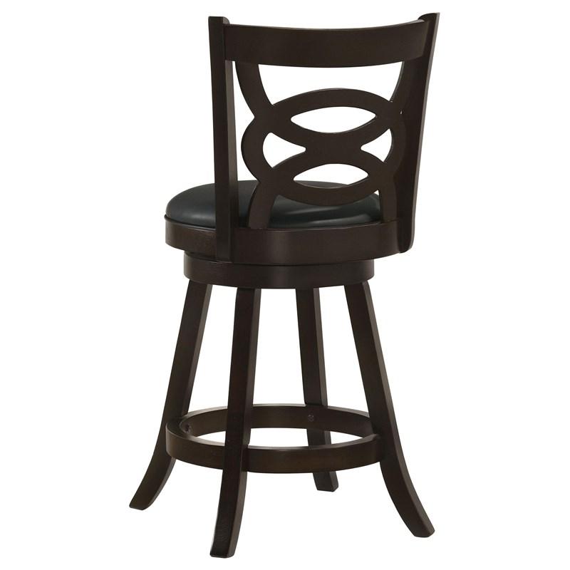 Large Picture of Coaster Furniture Calecita 101929 Wood Swivel Counter Stool - Cappuccino