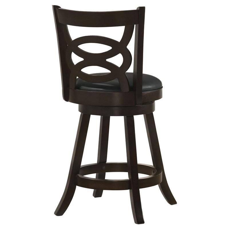 Large Picture of Coaster Furniture Calecita 101929 Wood Swivel Counter Stool - Cappuccino