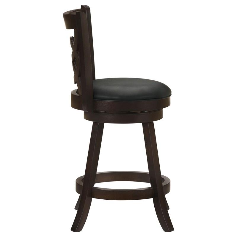 Large Picture of Coaster Furniture Calecita 101929 Wood Swivel Counter Stool - Cappuccino