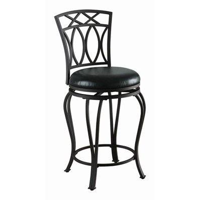 Coaster Furniture Adamsville 122060 Upholstered Swivel Bar Stool - Black