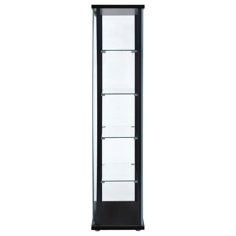 Large Picture of Coaster Furniture Delphinium 950170 5-shelf Clear Glass Curio Display Cabinet - Black