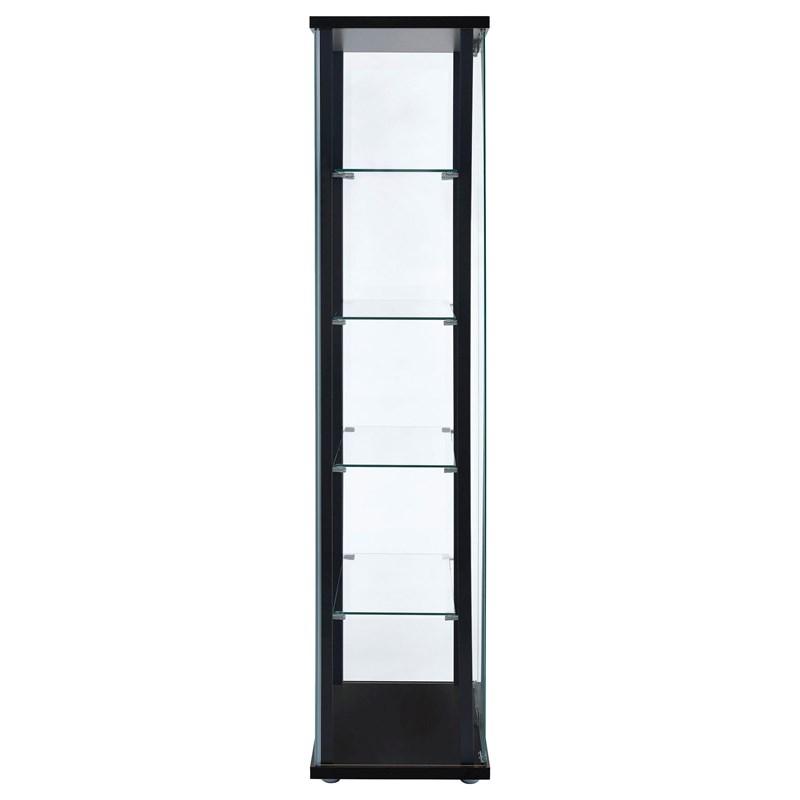 Large Picture of Coaster Furniture Delphinium 950170 5-shelf Clear Glass Curio Display Cabinet - Black