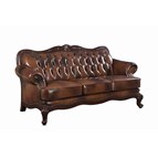 Coaster Furniture Victoria 500681 Full Leather Upholstered Rolled Arm Sofa - Brown