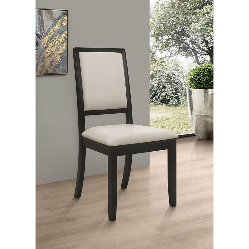 Large Picture of Coaster Furniture Louise 101562 Upholstered Wood Dining Side Chair - Black
