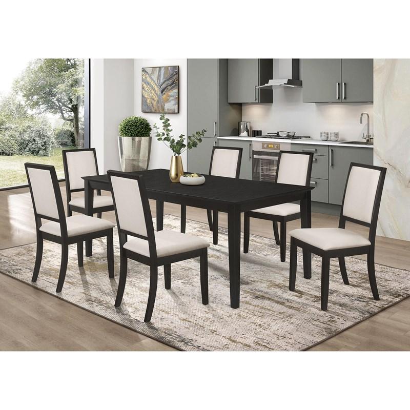 Large Picture of Coaster Furniture Louise 101562 Upholstered Wood Dining Side Chair - Black