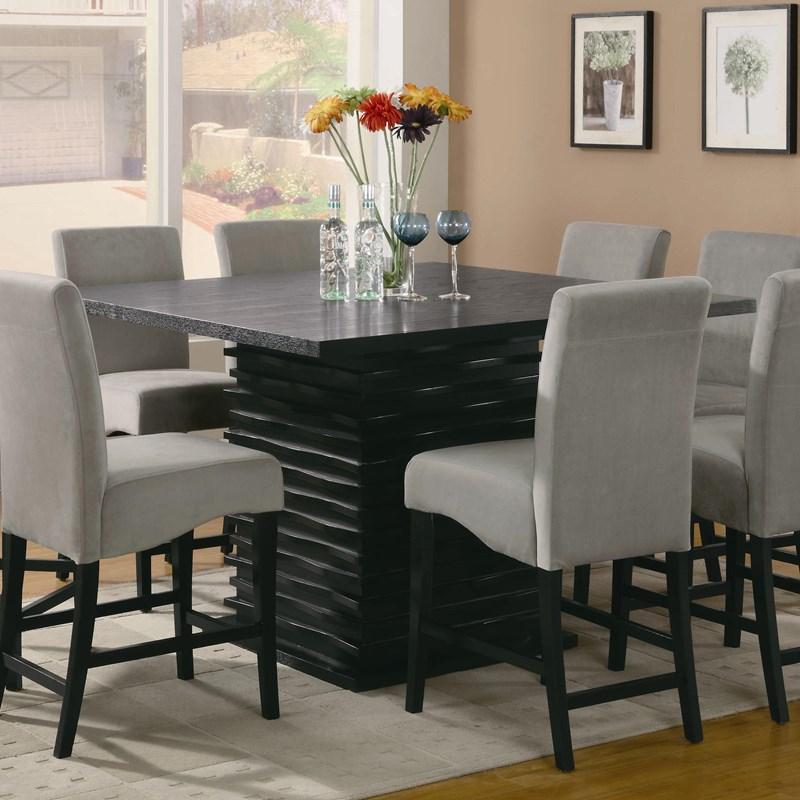 Large Picture of Coaster Furniture Stanton 102068 Square 54-inch Counter Height Dining Table - Black