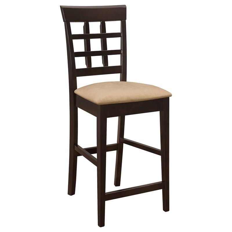 Coaster Furniture Gabriel 100209 Lattice Back Counter Chair - Cappuccino
