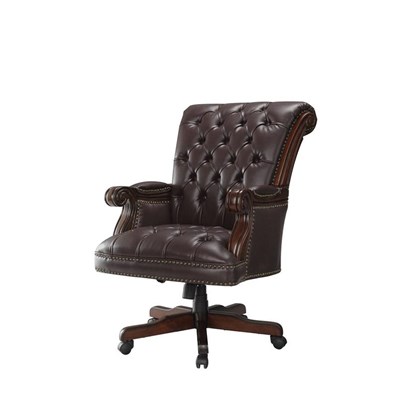 Coaster Furniture Calloway 800142 Upholstered Executive Office Desk Chair - Dark Brown