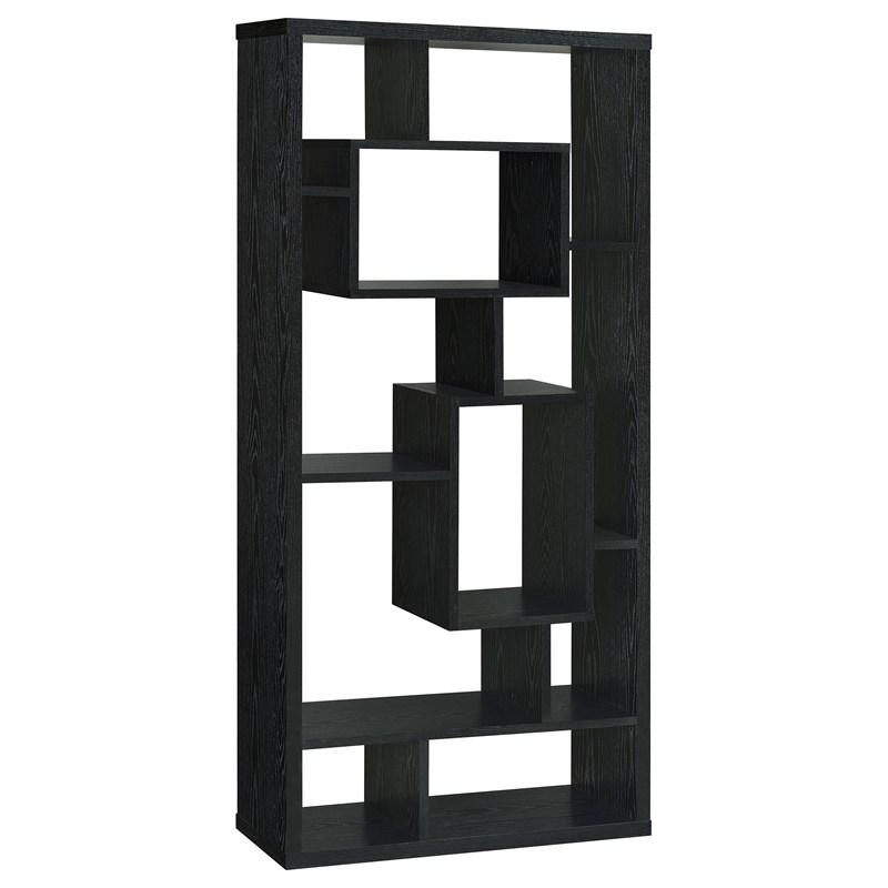 Large Picture of Coaster Furniture Linbrook 800262 67-inch 8-shelf Bookshelf - Black Oak