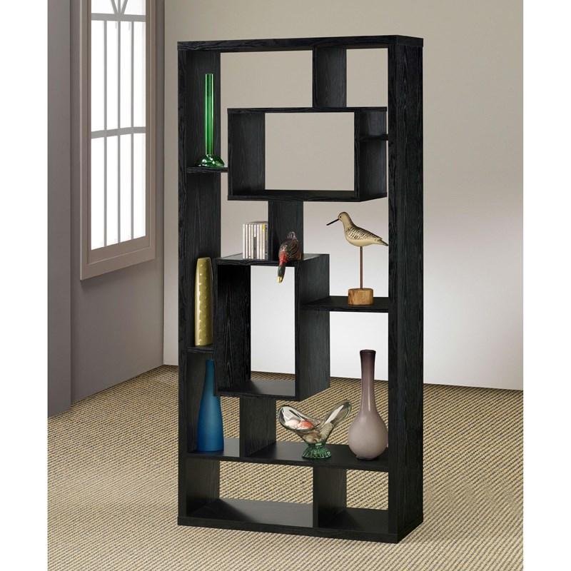 Large Picture of Coaster Furniture Linbrook 800262 67-inch 8-shelf Bookshelf - Black Oak
