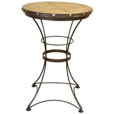 Table de salle à manger ronde de hauteur bar Whiskey Barrel avec base tréteau (ZCINC-106) image 1