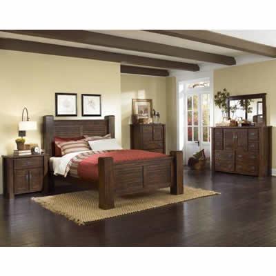 Large Picture of Progressive Furniture Trestlewood P611-34 Queen Post Headboard