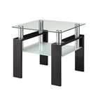 Coaster Furniture Dyer 702287 1-shelf Square Glass Top Side End Table - Black