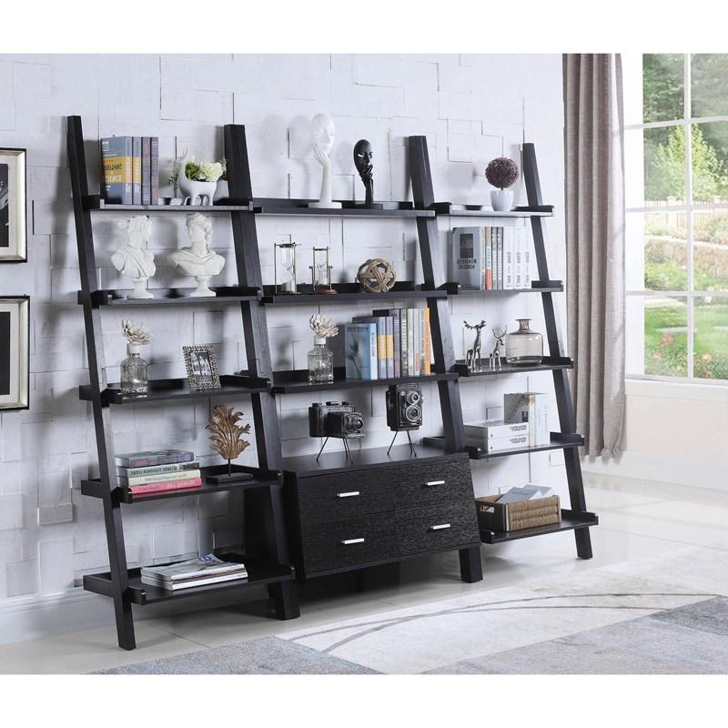 Large Picture of Coaster Furniture Colella 800319 72-inch 5-shelf Storage Ladder Bookshelf - Cappuccino