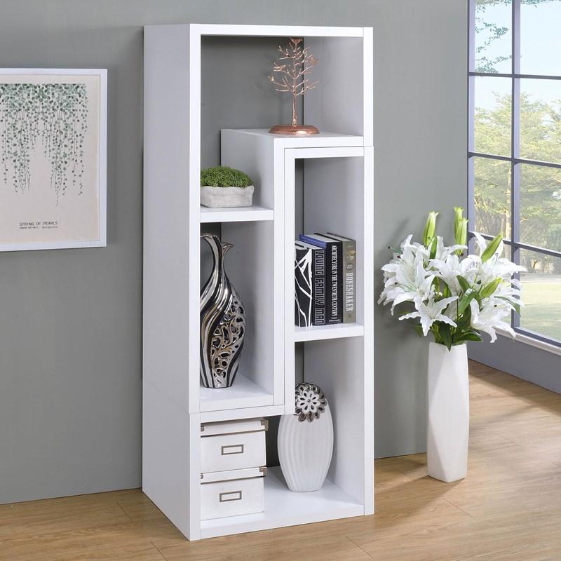 Large Picture of Coaster Furniture Velma 800330 Multipurpose TV Stand and Bookshelf - White
