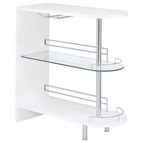 Coaster Furniture Adolfo 101064 Rectangular 2-tier Home Bar Table - White High Gloss