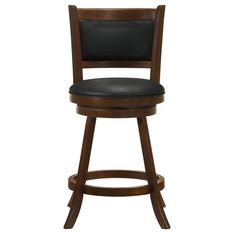 Large Picture of Coaster Furniture Broxton 101919 Upholstered Swivel Counter Chair - Chestnut