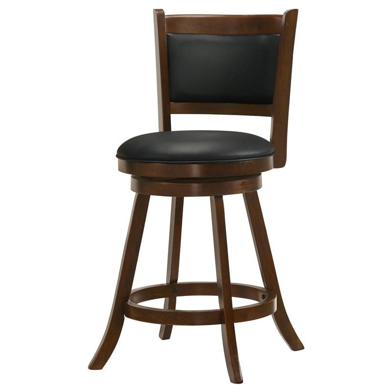 Large Picture of Coaster Furniture Broxton 101919 Upholstered Swivel Counter Chair - Chestnut