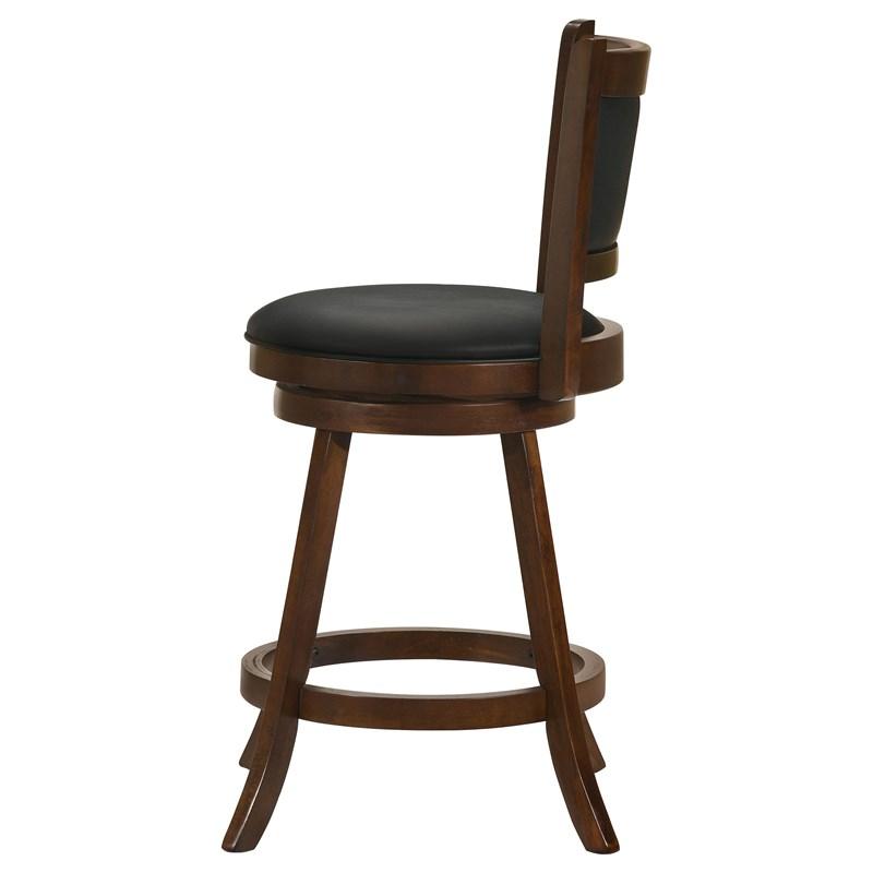 Large Picture of Coaster Furniture Broxton 101919 Upholstered Swivel Counter Chair - Chestnut