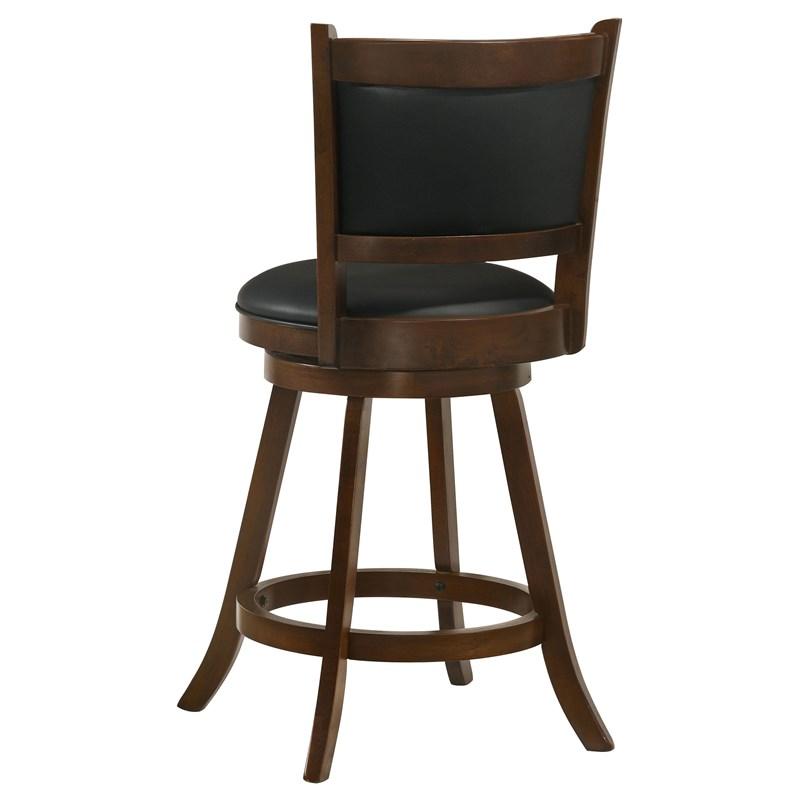 Large Picture of Coaster Furniture Broxton 101919 Upholstered Swivel Counter Chair - Chestnut