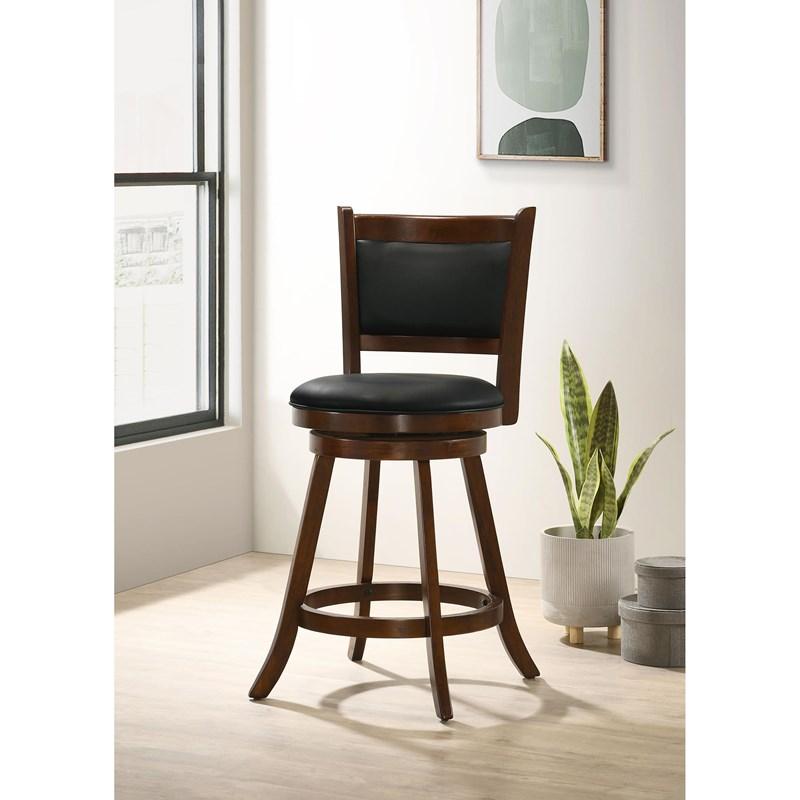 Large Picture of Coaster Furniture Broxton 101919 Upholstered Swivel Counter Chair - Chestnut