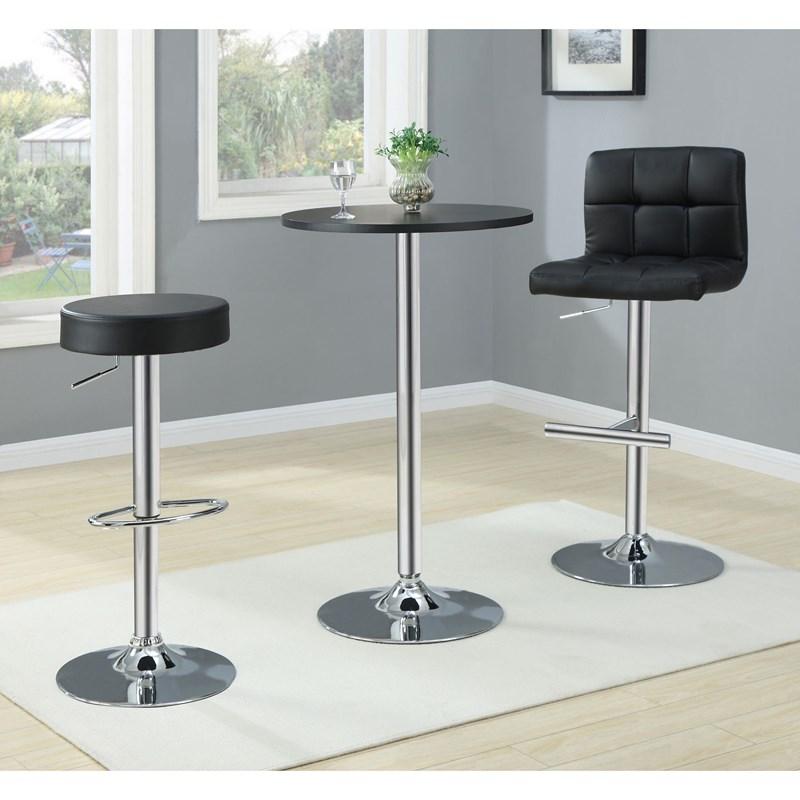 Large Picture of Coaster Furniture Lenny 102554 Upholstered Adjustable Bar Stool - Black