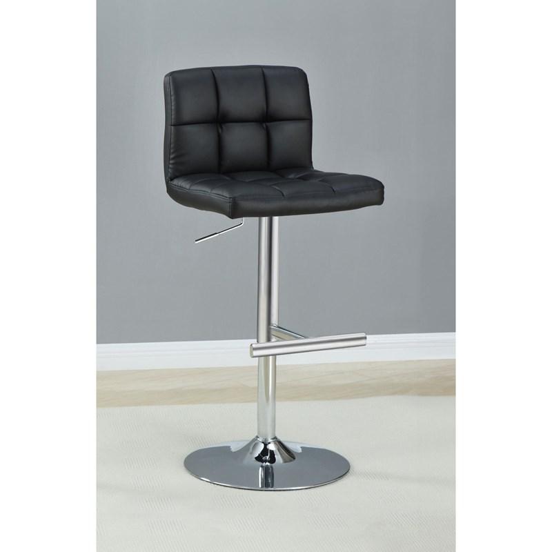 Large Picture of Coaster Furniture Lenny 102554 Upholstered Adjustable Bar Stool - Black
