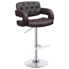 Coaster Furniture Brandi 102556 Adjustable Bar Stool - Chrome and Brown