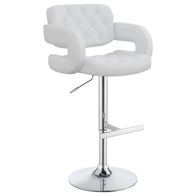 Coaster Furniture Brandi 102557 Adjustable Bar Stool - Chrome and White