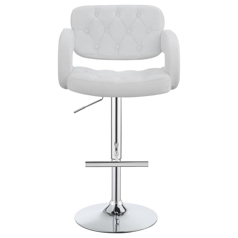 Large Picture of Coaster Furniture Brandi 102557 Adjustable Bar Stool - Chrome and White