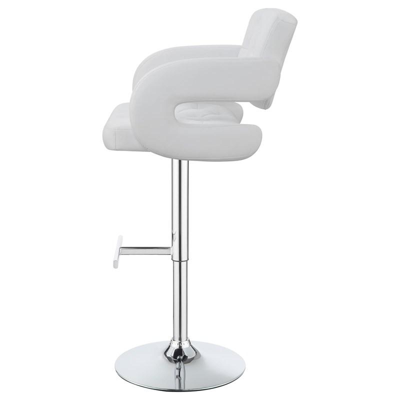 Large Picture of Coaster Furniture Brandi 102557 Adjustable Bar Stool - Chrome and White