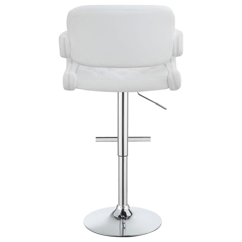 Large Picture of Coaster Furniture Brandi 102557 Adjustable Bar Stool - Chrome and White