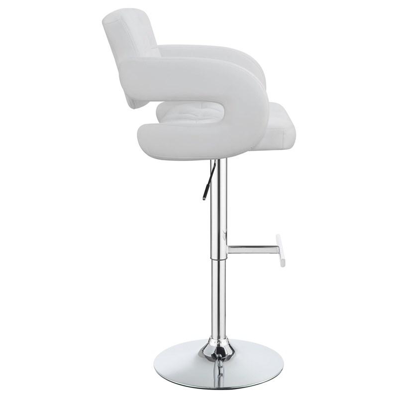 Large Picture of Coaster Furniture Brandi 102557 Adjustable Bar Stool - Chrome and White