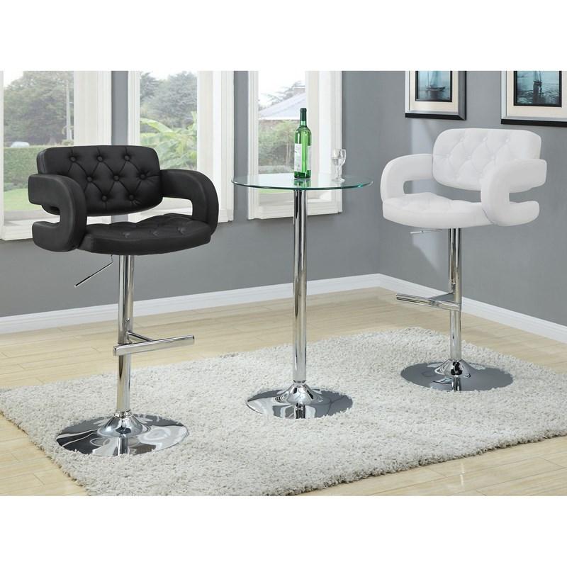 Large Picture of Coaster Furniture Brandi 102557 Adjustable Bar Stool - Chrome and White