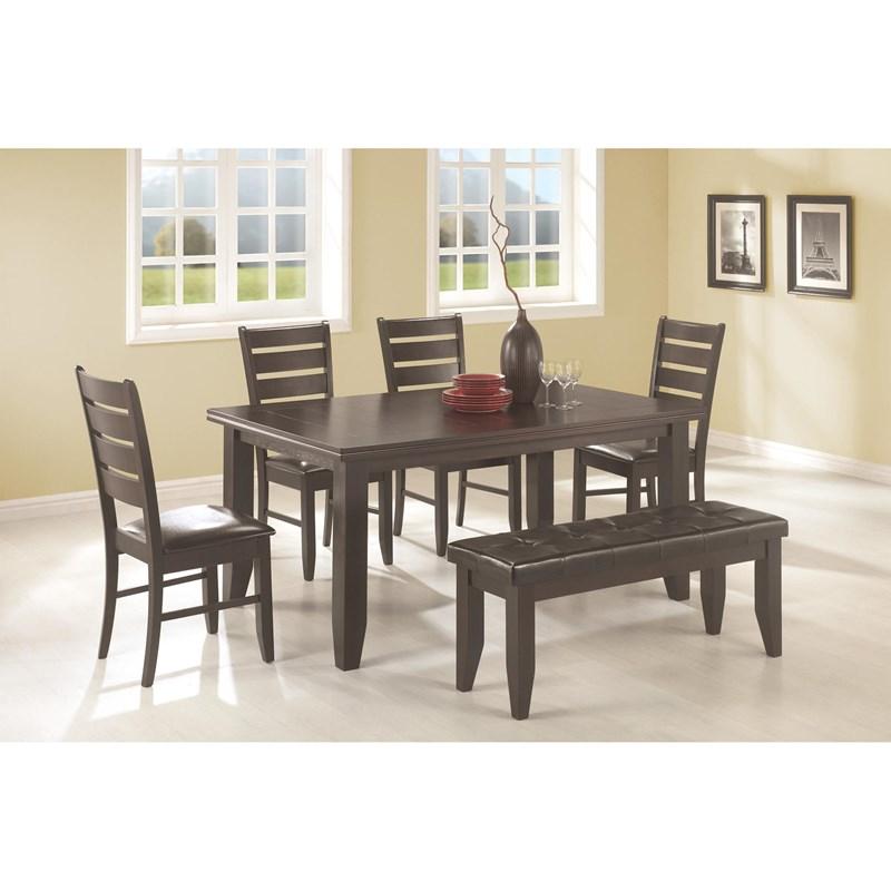 Large Picture of Coaster Furniture Dalila 102723 Leatherette Upholstered Wood Dining Bench - Cappuccino