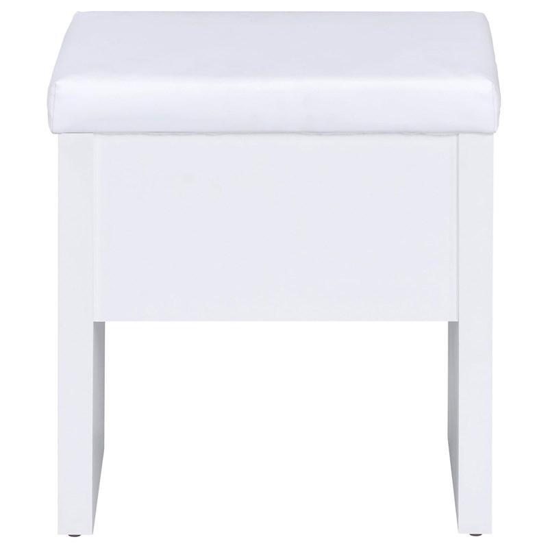 Large Picture of Coaster Furniture Harvey 300290 Vanity Set with Lift-Top Stool - White