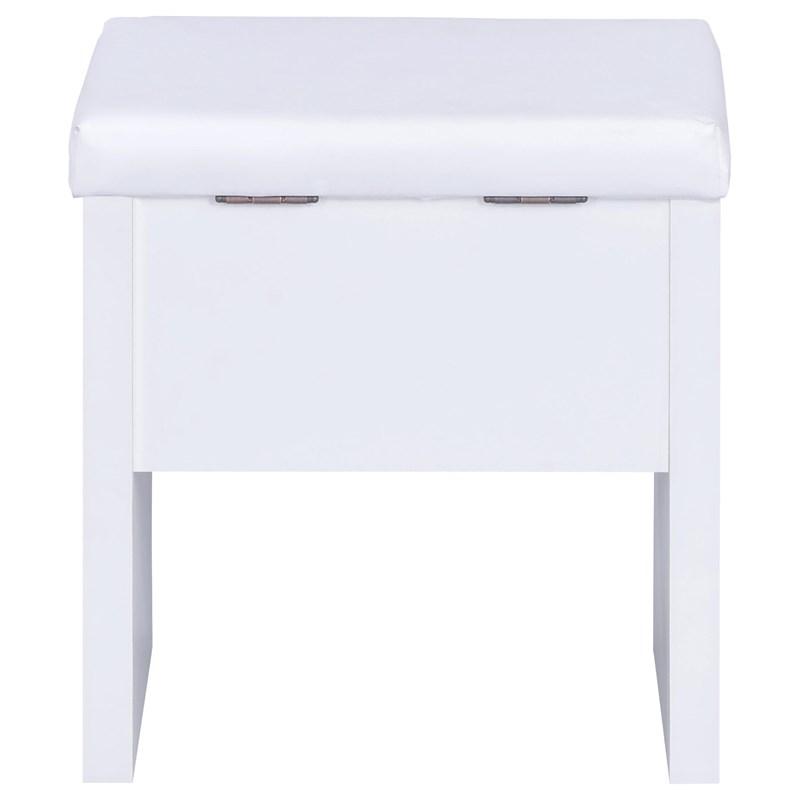 Large Picture of Coaster Furniture Harvey 300290 Vanity Set with Lift-Top Stool - White