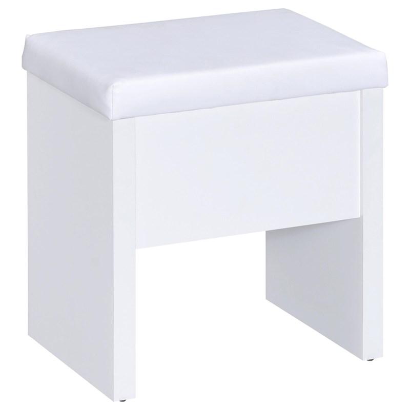 Large Picture of Coaster Furniture Harvey 300290 Vanity Set with Lift-Top Stool - White