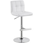 Coaster Furniture Lenny 120356 Upholstered Adjustable Bar Stool - White