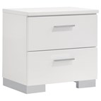 Coaster Furniture Felicity 203502 2-Drawer Nightstand - White High Gloss