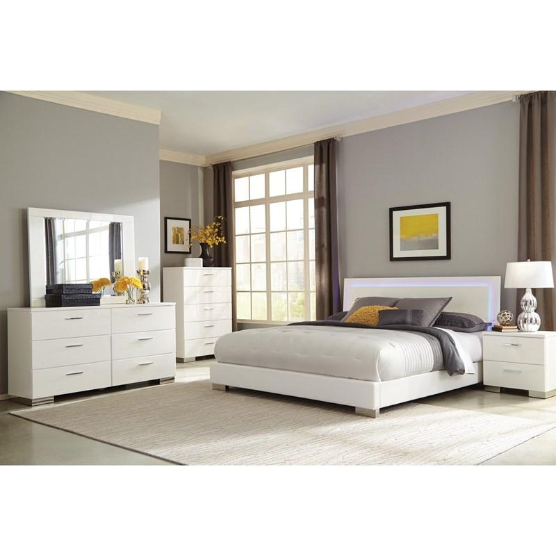 Large Picture of Coaster Furniture Felicity 203504 Dresser Mirror - White High Gloss