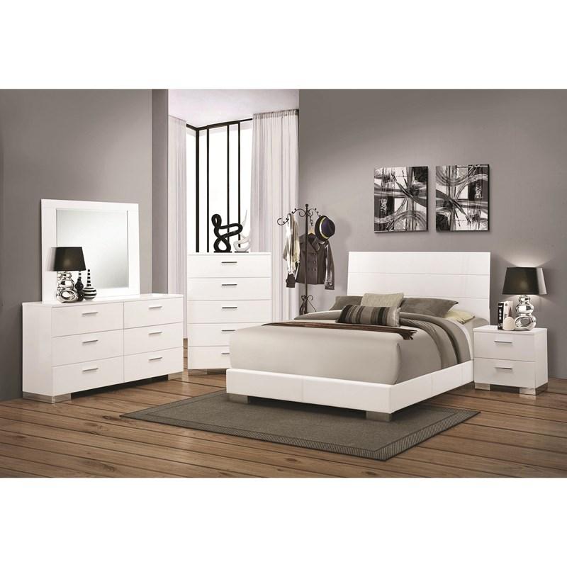 Large Picture of Coaster Furniture Felicity 203504 Dresser Mirror - White High Gloss
