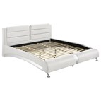 Coaster Furniture Jeremaine 300345KE Upholstered Eastern King Sleigh Bed - White