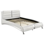 Coaster Furniture Jeremaine 300345Q Upholstered Queen Sleigh Bed - White