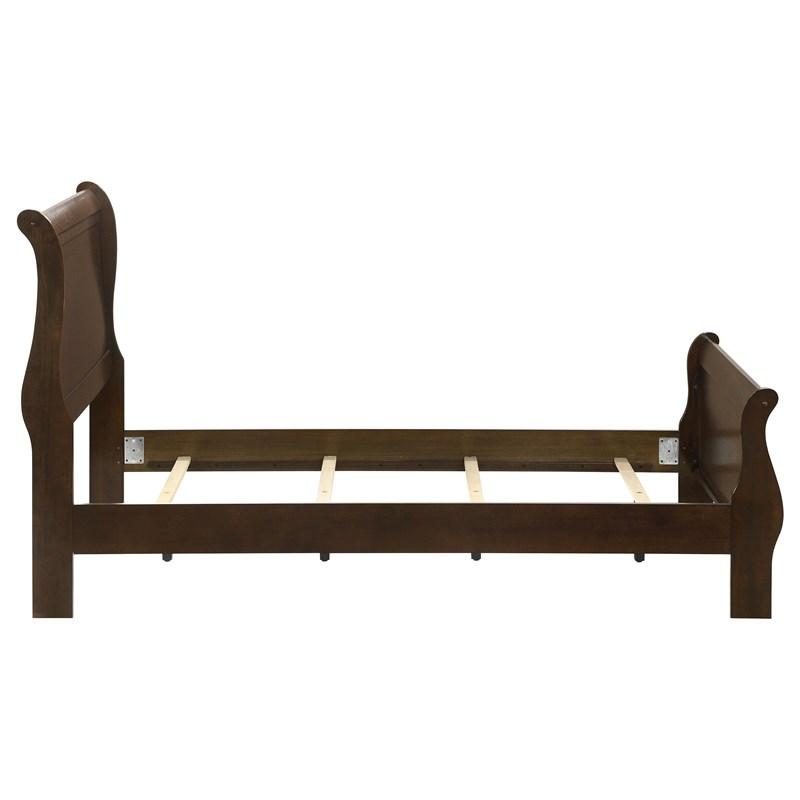 Large Picture of Coaster Furniture Louis Philippe 202411T Wood Twin Sleigh Bed - Cappuccino