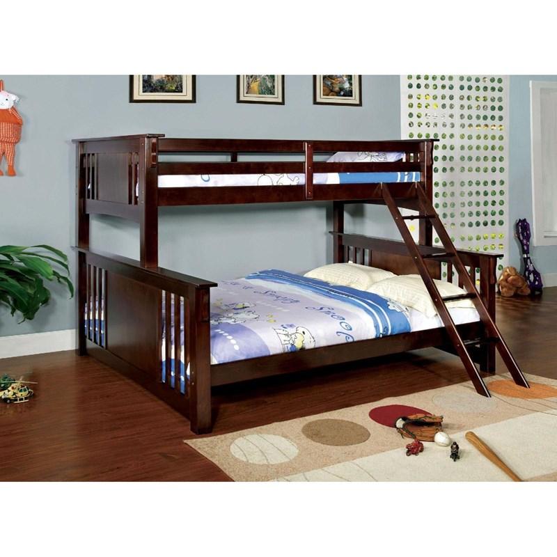 Large Picture of Furniture of America Spring Creek CM-BK604-BED Twin over Queen Bunk Bed