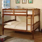 Furniture of America Catalina CM-BK606A Twin over Twin Bunk Bed (Oak)