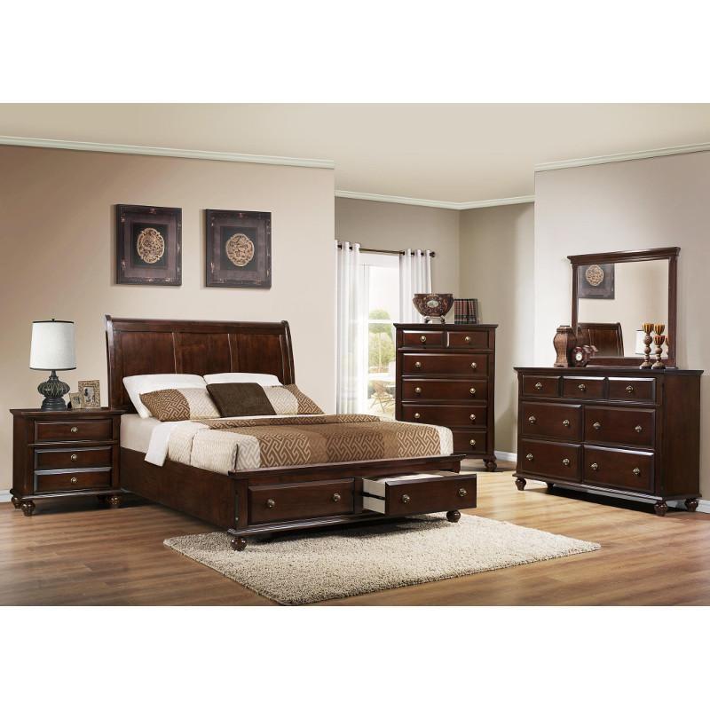 Large Picture of Crown Mark Portsmouth B6075 King Sleigh Storage Bed