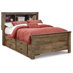 Signature Design by Ashley Trinell B446B16 Full Bookcase Bed with 2 Storage Drawers