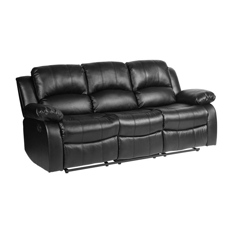 Large Picture of Homelegance Cranley 9700BLK-3 Double Reclining Sofa